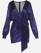 vices Rochie Mini bleumarin strălucitoare cu decolteu petrecut și mânecă bufantă Birger