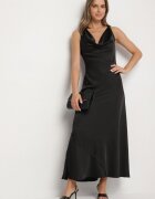 vices Rochie Neagră cu Spate Decorativ și Legare Zimea