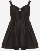vices Rochie Neagră de Bumbac în Stil Rustic cu Legătură Fenavira