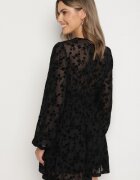 vices Rochie Neagră din plasă cu model floral din velur Erhelia