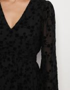 vices Rochie Neagră din plasă cu model floral din velur Erhelia