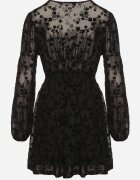 vices Rochie Neagră din plasă cu model floral din velur Erhelia
