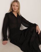 vices Rochie Neagră Evazată Tip cămașă Stil Retro Aravite
