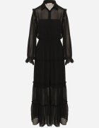 vices Rochie Neagră Evazată Tip cămașă Stil Retro Aravite