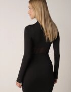 vices Rochie neagră mulată decorată cu un top transparent tip corset Axerne