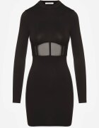 vices Rochie neagră mulată decorată cu un top transparent tip corset Axerne