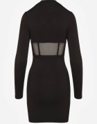 vices Rochie neagră mulată decorată cu un top transparent tip corset Axerne