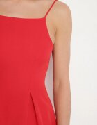 vices Rochie Roșie cu croi evazat pe bretele Decorată cu pliuri Sarileve