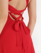 vices Rochie roșie Maxi cu Legătură Decorativă la Spate Bremte