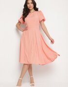 vices Rochie Roz cu croială evazată cu floare detașabilă 3D Rallarea