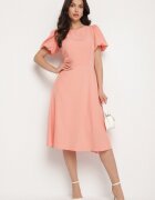 vices Rochie Roz cu croială evazată cu floare detașabilă 3D Rallarea