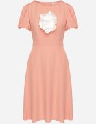 vices Rochie Roz cu croială evazată cu floare detașabilă 3D Rallarea