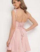 vices Rochie Roz Evazată în Stil Rustic cu Legătură Tip Corset Foliora