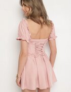 vices Rochie Roz în Stil Rustic cu Legătură Corset Tolaviela