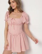 vices Rochie Roz în Stil Rustic cu Legătură Corset Tolaviela
