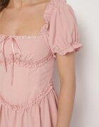 vices Rochie Roz în Stil Rustic cu Legătură Corset Tolaviela