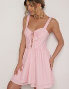 vices Rochie Rozalie Din bumbac Stil rustic cu legătură Fenavira