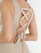 vices Rochie Trapez Maxi Bej cu decupaje Amandika