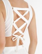 vices Rochie Trapezoidală Maxi Albă cu Decupaje Amandika