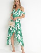 vices Rochie Verde Petrecută Maxi cu volane la umeri Dorinite