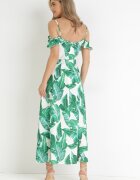 vices Rochie Verde Petrecută Maxi cu volane la umeri Dorinite