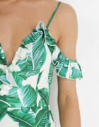 vices Rochie Verde Petrecută Maxi cu volane la umeri Dorinite