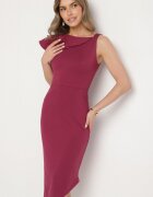 vices Rochie violetă de cocktail mulată cu volan Zivarae