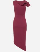 vices Rochie violetă de cocktail mulată cu volan Zivarae