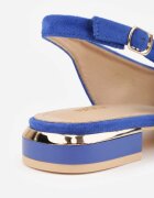 vices Sandale Albastre Slingback cu Aplicație Metalică la Toc Ediriella
