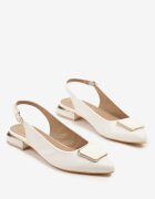 vices Sandale Albe cu Ornament Geometric Wioreina
