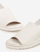 vices Sandale Albe cu Piele Ecologică cu Baretă Elastică Folalise