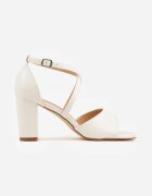 vices Sandale Albe cu Toc cu Barete Decorative Nitrella