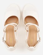 vices Sandale Albe cu Toc cu Barete Decorative Nitrella