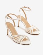 vices Sandale Albe cu toc stiletto cu barete împletite Follavela