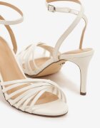 vices Sandale Albe cu toc stiletto cu barete împletite Follavela