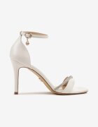 vices Sandale Albe cu toc stiletto cu strasuri Linoriela