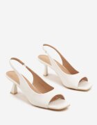 vices Sandale Albe cu toc stiletto cu vârf pătrat Edilissea