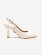 vices Sandale Albe Slingback pe Toc Tip Clepsidră Loresall