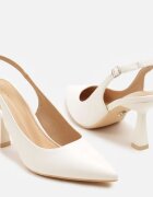 vices Sandale Albe Slingback pe Toc Tip Clepsidră Loresall