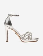 vices Sandale Argintii cu Toc Stiletto Decorate cu Zirconii Saracina