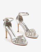 vices Sandale Argintii cu Toc Stiletto Decorate cu Zirconii Saracina