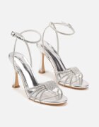 vices Sandale Argintii Metalice cu Toc Stiletto decorate cu Cirkoni Linavitia