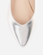 vices Sandale Argintii Pudrate Slingback cu Vârf Ascuțit Arrilla