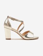 vices Sandale Aurii cu Toc cu Barete Decorative Nitrella