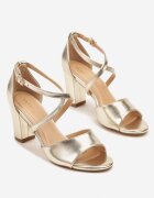 vices Sandale Aurii cu Toc cu Barete Decorative Nitrella