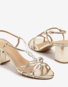 vices Sandale Aurii cu toc cu barete decorative Oviarissa