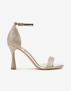 vices Sandale Aurii cu Toc Stiletto cu Zirconii Zileia