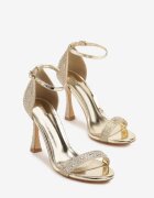 vices Sandale Aurii cu Toc Stiletto cu Zirconii Zileia