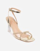 vices Sandale Aurii cu Toc Transparent cu Zirconii Nitarina
