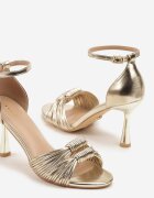 vices Sandale Aurii pe Toc Stiletto cu Noduri Sariele